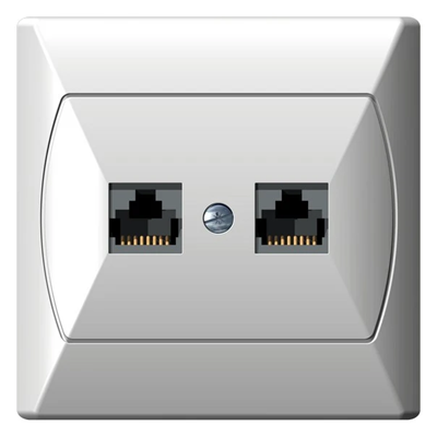 Double computer socket, cat. 5e MMC white