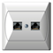 Double computer socket, cat. 5e MMC white