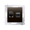 Double computer socket RJ45 cat. 6 shielded with anti-dust cover (module) brown matt metallic