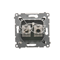 Double computer socket RJ45 cat. 6 shielded with anti-dust cover (module) brown matt metallic