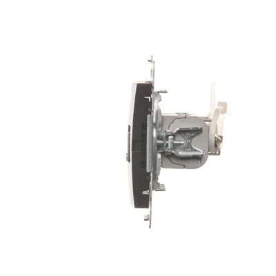 Double computer socket RJ45 cat. 6 shielded with anti-dust cover (module) brown matt metallic