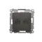 Double computer socket RJ45 cat. 6 with anti-dust cover (module) brown matt metallic
