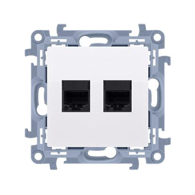 Double computer socket RJ45 category 5e (module) white