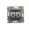 Double computer socket RJ45, category 6, shielded with anti-dust cover (module) anthracite (metallic)