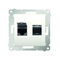 Double computer socket RJ45 category 6 shielded with anti-dust cover (module) cream