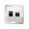 Double computer socket RJ45 category 6 shielded with anti-dust cover (module) cream