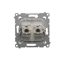 Double computer socket RJ45, category 6, shielded with anti-dust cover (module) silver (metallic)
