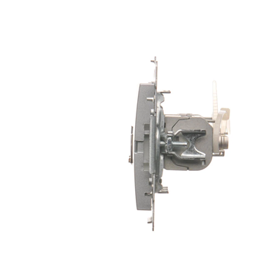 Double computer socket RJ45, category 6, shielded with anti-dust cover (module) silver (metallic)