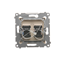 Double computer socket RJ45 category 6 with anti-dust cover (module) cream