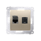 Double computer socket RJ45 category 6 with anti-dust cover (module) gold (metallic)