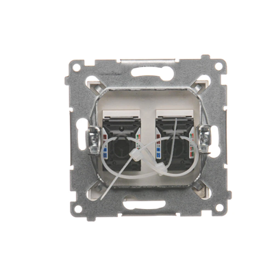 Double computer socket RJ45 category 6 with anti-dust cover (module) gold (metallic)
