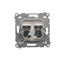 Double computer socket RJ45 category 6 with anti-dust cover (module) gold (metallic)