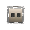 Double computer socket RJ45 category 6 with anti-dust cover (module) gold (metallic)