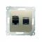 Double computer socket RJ45 category 6 with anti-dust cover (module) gold (metallic)