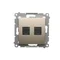Double computer socket RJ45 category 6 with anti-dust cover (module) gold (metallic)