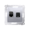 Double computer socket RJ45 category 6 with anti-dust cover (module) silver (metallic)