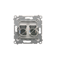 Double computer socket RJ45 category 6 with anti-dust cover (module) silver (metallic)