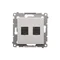 Double computer socket RJ45 category 6 with anti-dust cover (module) white