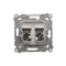 Double computer socket RJ45 category 6 with anti-dust cover (module) white