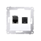 Double computer socket RJ45 category 6 with anti-dust cover (module) white