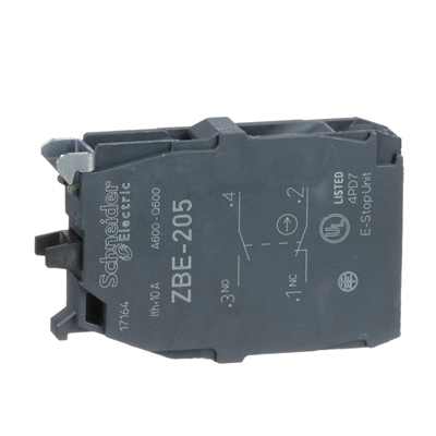 Double contact block Ø22 1NO+1NC screw terminals