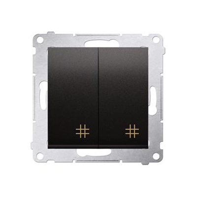 Double cross switch 2 keys (module) 230, metallic anthracite