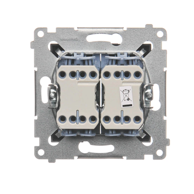 Double cross switch 2 keys (module) 230, metallic anthracite