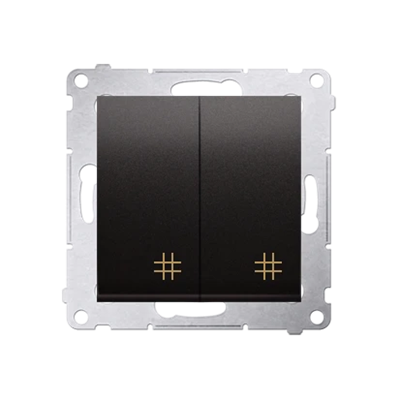 Double cross switch 2 keys (module) 230, metallic anthracite