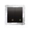 Double cross switch 2 keys (module) 230, metallic anthracite