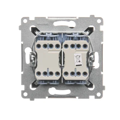 Double cross switch 2 keys (module) 230, metallic anthracite