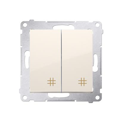 Double cross switch 2 keys (module) 230V, cream