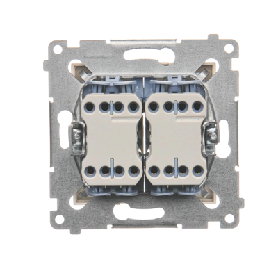 Double cross switch 2 keys (module) 230V, cream