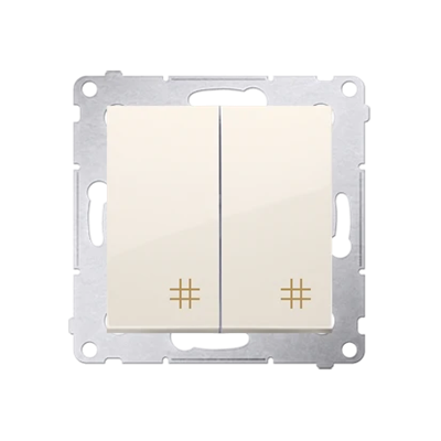 Double cross switch 2 keys (module) 230V, cream