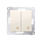 Double cross switch 2 keys (module) 230V, cream