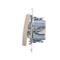 Double cross switch 2 keys (module) 230V, gold metallic