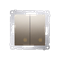 Double cross switch 2 keys (module) 230V, gold metallic