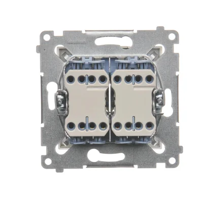 Double cross switch 2 keys (module) 230V, gold metallic