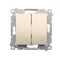 Double cross switch 2 keys (module) 230V, gold metallic
