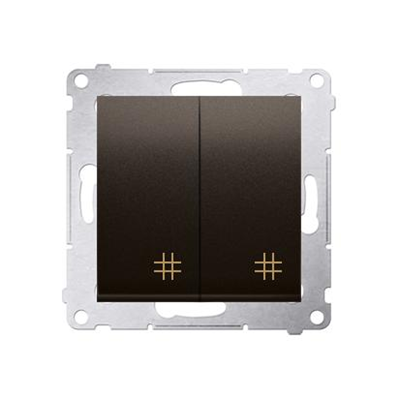 Double cross switch 2 keys (module) 230V, matt bronze metallic