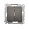 Double cross switch 2 keys (module) 230V, matt bronze metallic