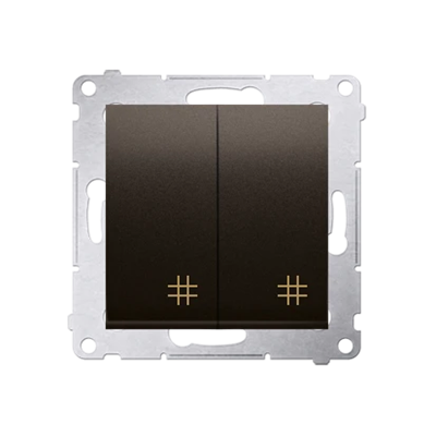 Double cross switch 2 keys (module) 230V, matt bronze metallic