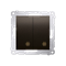 Double cross switch 2 keys (module) 230V, matt bronze metallic