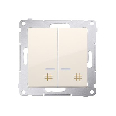 Double cross switch with backlight (module) 250 V, cream