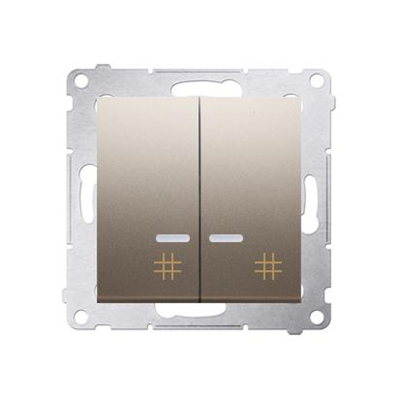 Double cross switch with backlight (module) 250 V, gold metallic