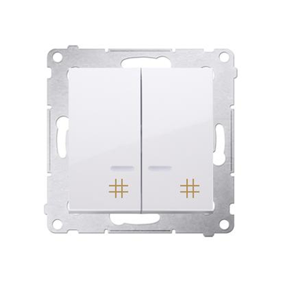 Double cross switch with backlight (module) 250 V, white