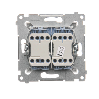 Double cross switch with backlight (module) 250 V, white