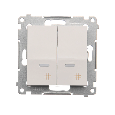 Double cross switch with backlight (module) 250 V, white