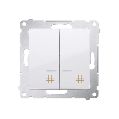 Double cross switch with backlight (module) 250 V, white