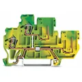 Double deck 2-wire/2-pin yellow-green base terminal block X-COM