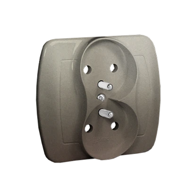 Double earthed plug socket 16A 230V satin (metallic)
